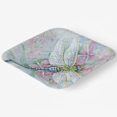 Assiettes En Carton "libellule blanche"  (Angulaire)