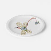 Assiettes En Carton libellule de fleurs (Angle)