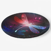 Assiettes En Carton libellule rouge brillante (Angle)