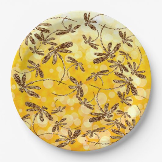 Assiettes En Carton Libellule Soleil (Devant)