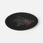 Assiettes En Carton Liberté de la moto drapeau américain (Angle)