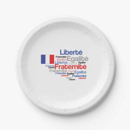Assiettes En Carton Liberté, Égalité, Fraternité - drapeau français de (Devant)