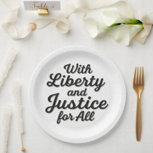 Assiettes En Carton Liberté et justice pour tous pour la liberté de pr