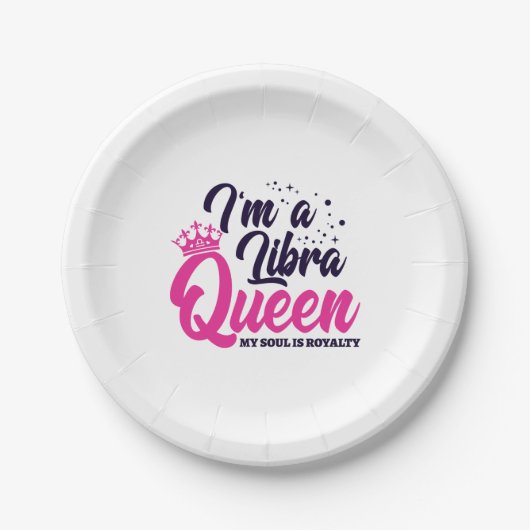 Assiettes En Carton Libra Anniversaire Reine Astrologie Signal Pourcen (Devant)