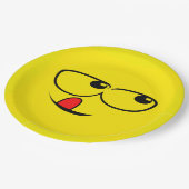 Assiettes En Carton Licking Face drôle Emoticon Party (Angle)