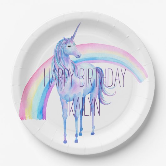 Assiettes En Carton licorne blanche (Devant)