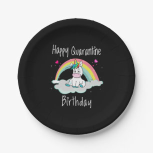 Assiettes En Carton Licorne d'anniversaire de quarantaine arc-en-ciel