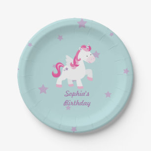 Assiettes En Carton Licorne magique personnalisée mignonne de plaque 