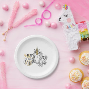 Assiettes En Carton Licorne née Anniversaire