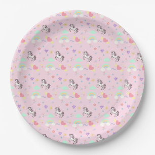 Assiettes En Carton Licorne rose princesse magique anniversaire filles
