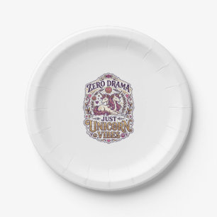 Assiettes En Carton Licorne Zéro Drame Juste Licorne Vibes Élégant Bla