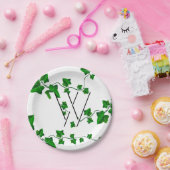 Assiettes En Carton Lierre chic votre initiale (Fête)