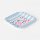 Assiettes En Carton Life's a Beach Summer Blue Stripes Birthday Party (Angulaire)