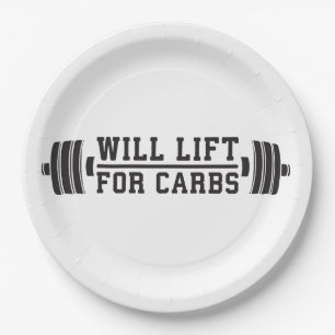 Assiettes En Carton Lift For Carbs - Drôle entraînement de nouveauté