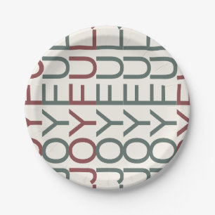 Assiettes En Carton Ligne artistique architecturale Joie de Noël nor