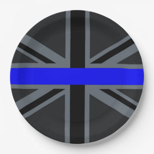 Assiettes En Carton Ligne Bleue Mince Design Union Jack