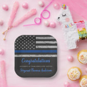 Assiettes En Carton Ligne Bleue Mince Indicateur Police Officier Retra (Fête)