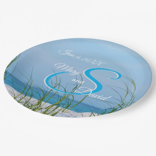 Assiettes En Carton Ligne D'Avoine De Mer En Plaque Papier Mariage De  (Angle)