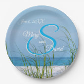 Assiettes En Carton Ligne D'Avoine De Mer En Plaque Papier Mariage De  (Devant)
