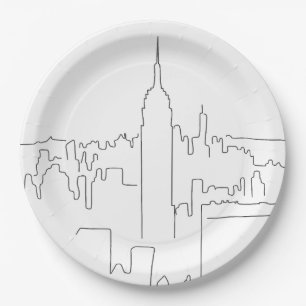 Assiettes En Carton Ligne minimale de New York