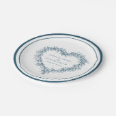 Assiettes En Carton Ligne Mistletoe art bleu blanc mariage d'hiver (Angle)