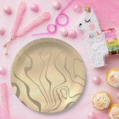 Assiettes En Carton Lignes Abstraites liquéfiées avec lever de soleil  (Fête)