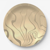 Assiettes En Carton Lignes Abstraites liquéfiées avec lever de soleil  (Devant)