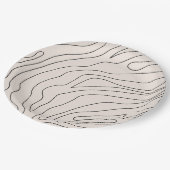 Assiettes En Carton Lignes Abstraites minimales de crème (Angle)