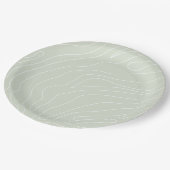 Assiettes En Carton Lignes Abstraites minimales Vert (Angle)
