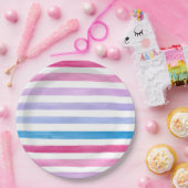 Assiettes En Carton Lignes colorées (Fête)
