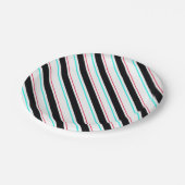 Assiettes En Carton Lignes de bandes régimentaires inclinées en noir b (Angle)