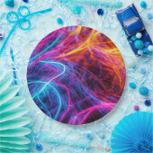 Assiettes En Carton Lignes de néon (Fête)