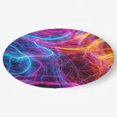 Assiettes En Carton Lignes de néon (Angle)