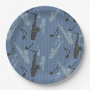 Assiettes En Carton Lignes de saxophone