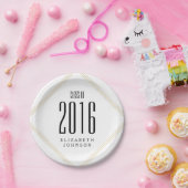 Assiettes En Carton Lignes modernes d'or, obtention du diplôme (Fête)