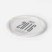 Assiettes En Carton Lignes modernes d'or, obtention du diplôme (Angle)