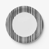Assiettes En Carton Lignes noires et blanches (Devant)
