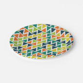 Assiettes En Carton Lignes Triangles Orange Jaune Vert clair (Angle)
