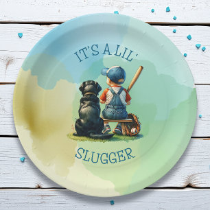 Assiettes En Carton Lil' Slugger   Baby shower de baseball