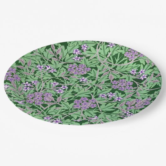 Assiettes En Carton Lilac and green floral pattern (Angle)