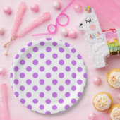 Assiettes En Carton Lilac et pois blancs (Fête)