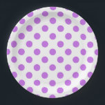 Assiettes En Carton Lilac et pois blancs<br><div class="desc">Lilac et pois blancs</div>