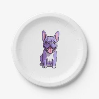 Assiettes En Carton Lilac French Bulldog 2