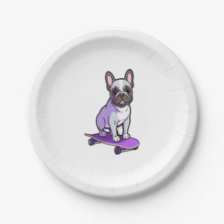 Assiettes En Carton Lilac French Bulldog 3