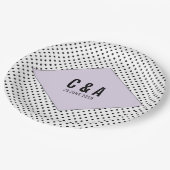 Assiettes En Carton Lilac Mariage Pois moderne (Angle)