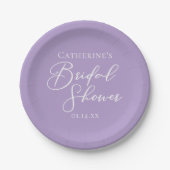 Assiettes En Carton Lilac Purple Bridal Shower Party Personalized (Devant)