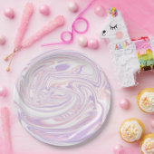 Assiettes En Carton Lilac rose Moderne Abstrait en marbre liquide (Fête)