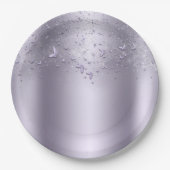 Assiettes En Carton Lilac Shimmer Flutter Papillon doux 16 Partie (Devant)