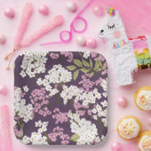 Assiettes En Carton Lilacs Sur Violet (Fête)