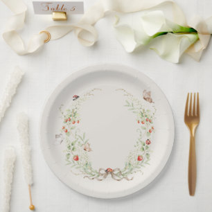 Assiettes En Carton Lilas blancs Floral Fantaisiste Élégant Vintage